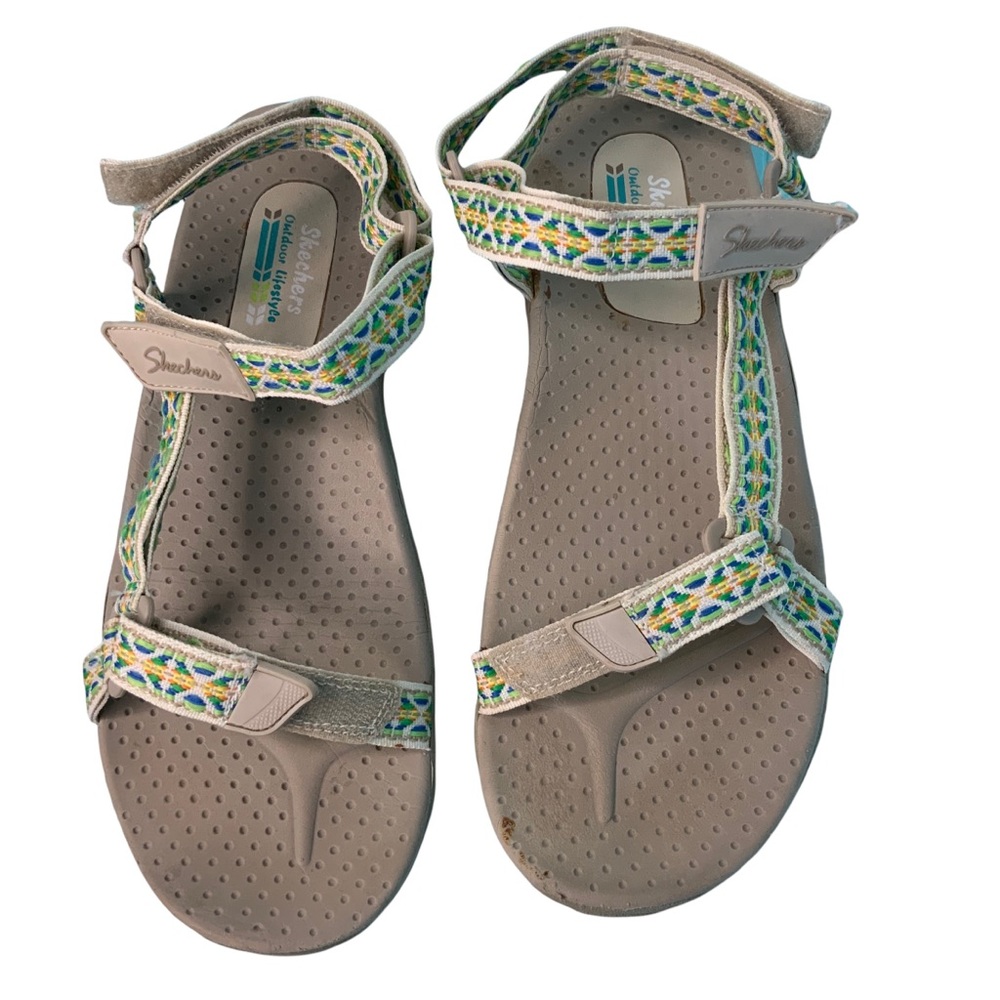 Skechers Sandals Adjustable Straps Cream Colored Size 10